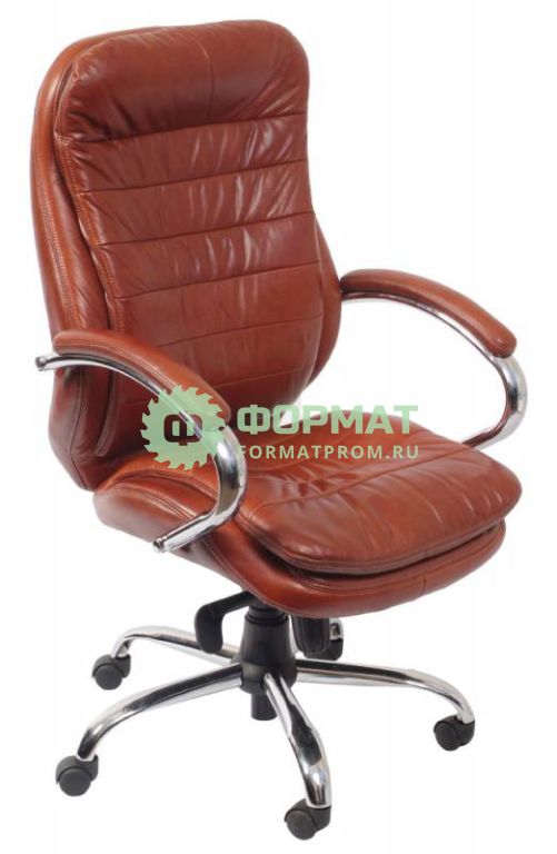 Изображение товара Кресло руководителя Бюрократ T-9950AXSN/Brown сиденье коричневый кожа/кожзам крестовина хром