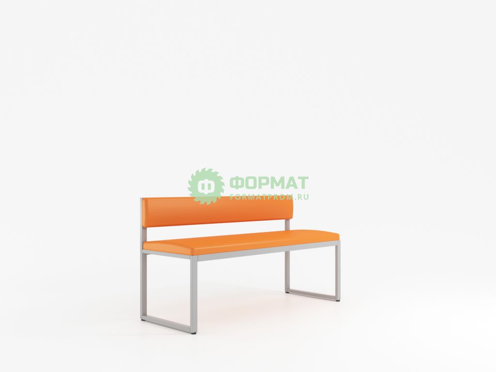 Изображение товара Лавка на металлическом каркасе с мягкой крышкой и спинкой LHD2