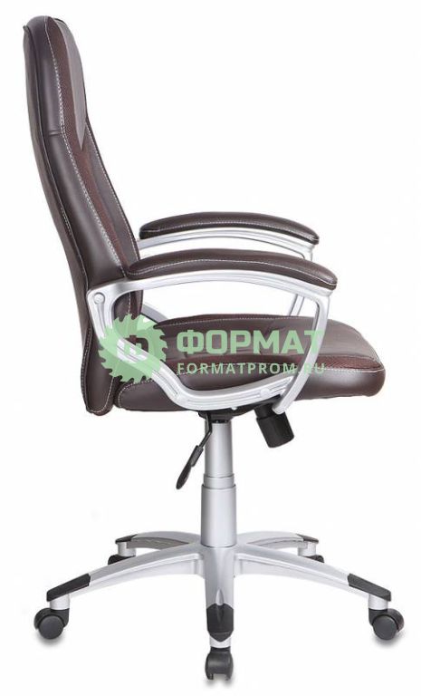 Изображение товара Кресло руководителя Бюрократ T-9910/BROWN коричневый искусственная кожа (пластик серебро)