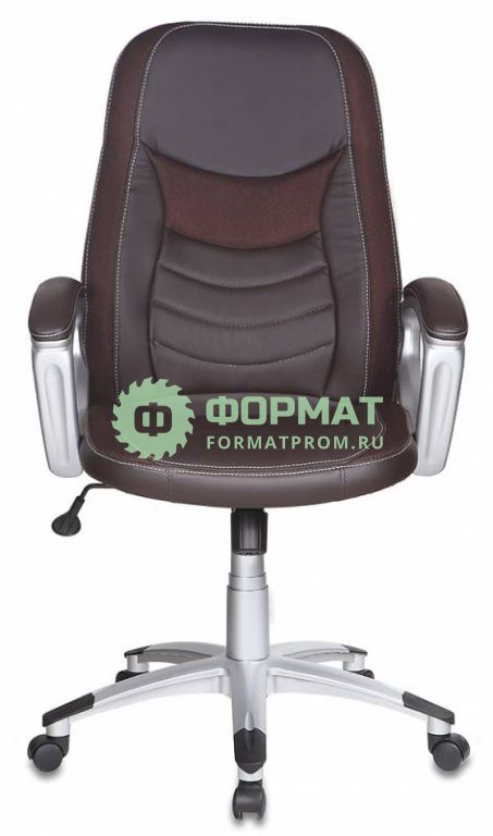 Изображение товара Кресло руководителя Бюрократ T-9910/BROWN коричневый искусственная кожа (пластик серебро)
