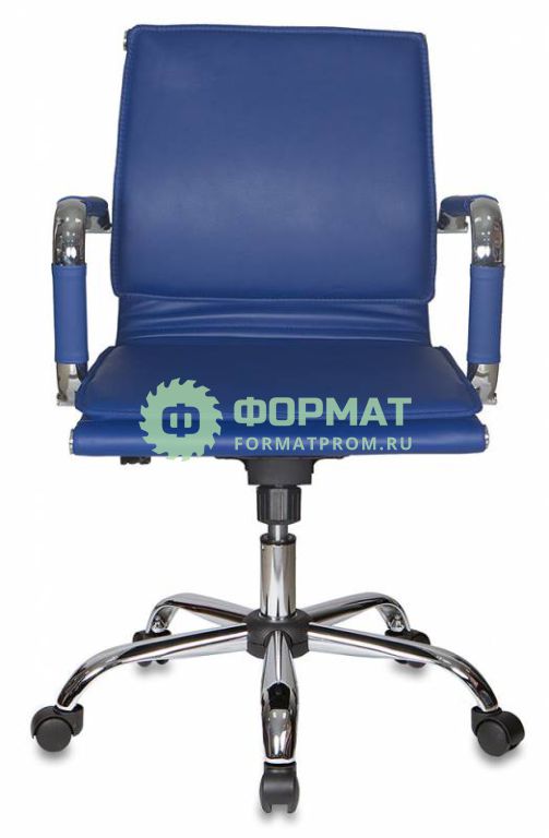 Изображение товара Кресло руководителя Бюрократ CH-993-Low/blue низкая спинка синий искусственная кожа крестовина хромированная