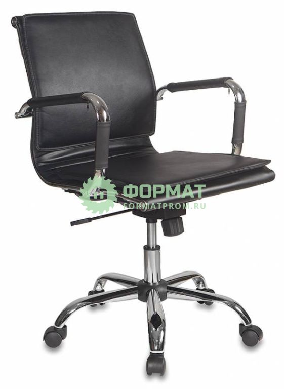 Изображение товара Кресло руководителя Бюрократ CH-993-Low/Black низкая спинка черный искусственная кожа крестовина хром
