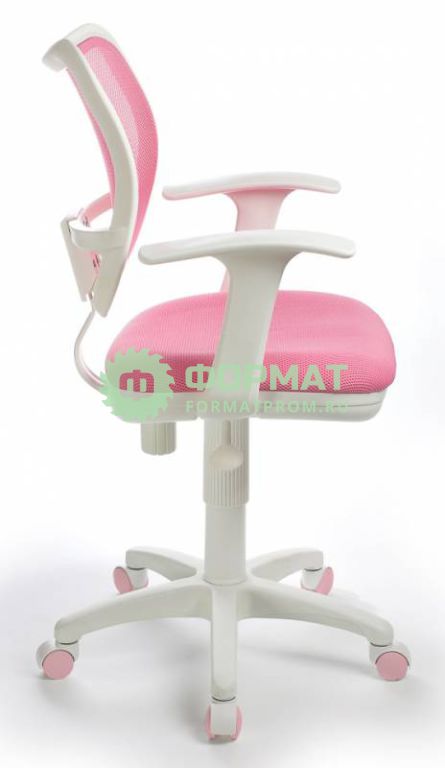 Изображение товара Кресло Бюрократ CH-W797/PK/TW-13A спинка сетка розовый сиденье розовый TW-13A колеса белый/розовый (пластик белый)
