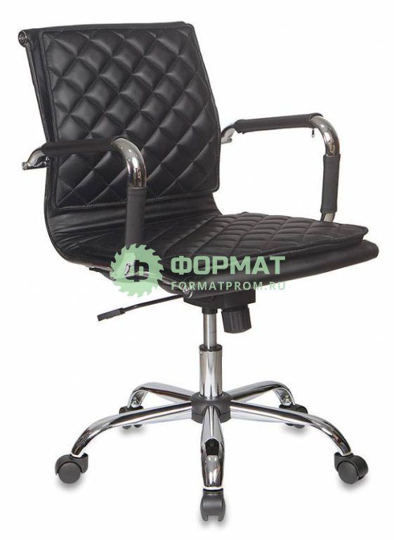 Изображение товара Кресло руководителя Бюрократ CH-991-LOW/BLACK низкая спинка черный искусственная кожа крестовина хром
