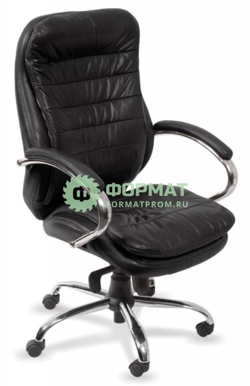 Изображение товара Кресло руководителя Бюрократ T-9950AXSN/Black сиденье черный кожа/кожзам крестовина хром