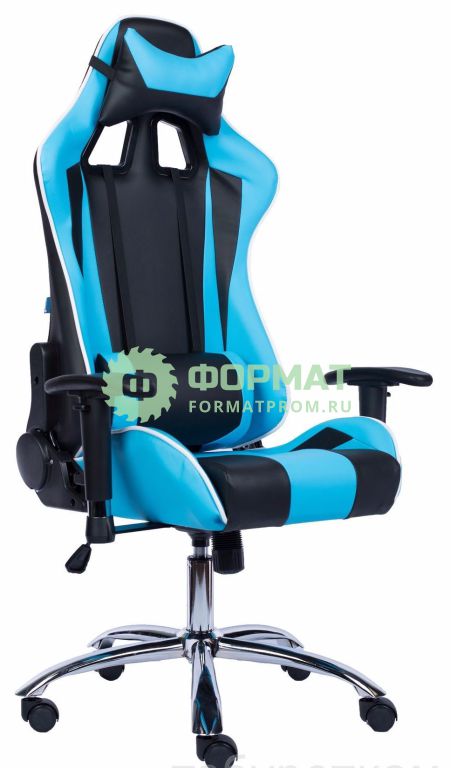 Изображение товара Кресло EverProf LOTUS S5 (голубое, экокожа, крестовина хром)