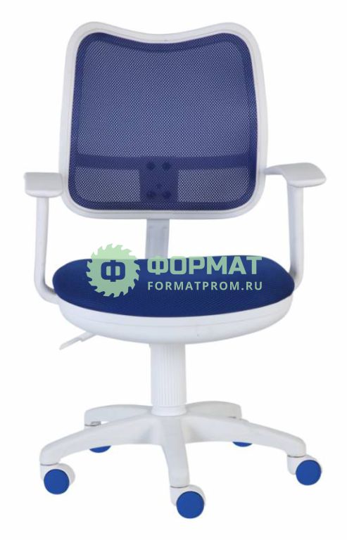 Изображение товара Кресло Бюрократ CH-W797/BL/TW-10 спинка сетка синий сиденье синий TW-10 колеса белый/синий (пластик белый)