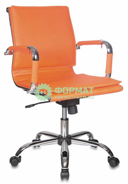 Изображение товара Кресло руководителя Бюрократ CH-993-Low/orange низкая спинка оранжевый искусственная кожа крестовина хромированная