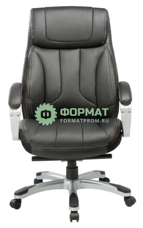 Изображение товара Кресло руководителя Бюрократ T-9921/BLACK черный рец.кожа/кожзам (пластик серебро)