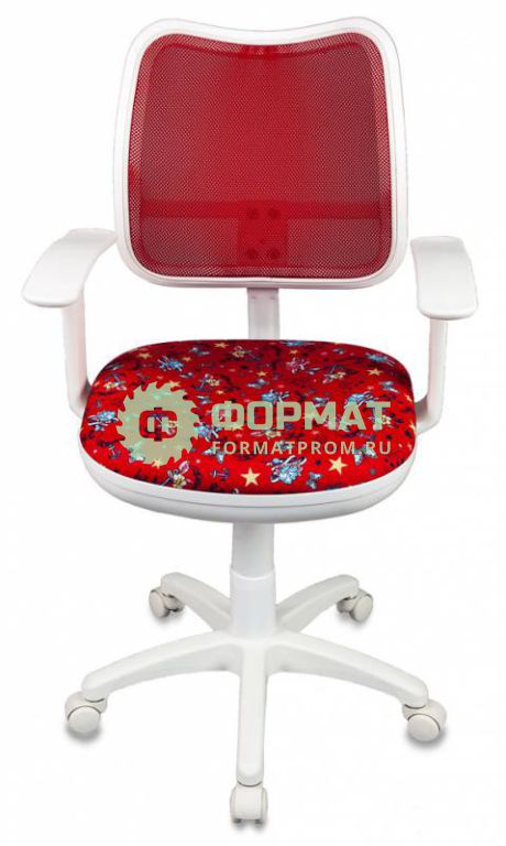 Изображение товара Кресло детское Бюрократ CH-W797/RD/ANCHOR-RD спинка сетка красный сиденье красный якоря ANCHOR-RD сетка (пластик белый)