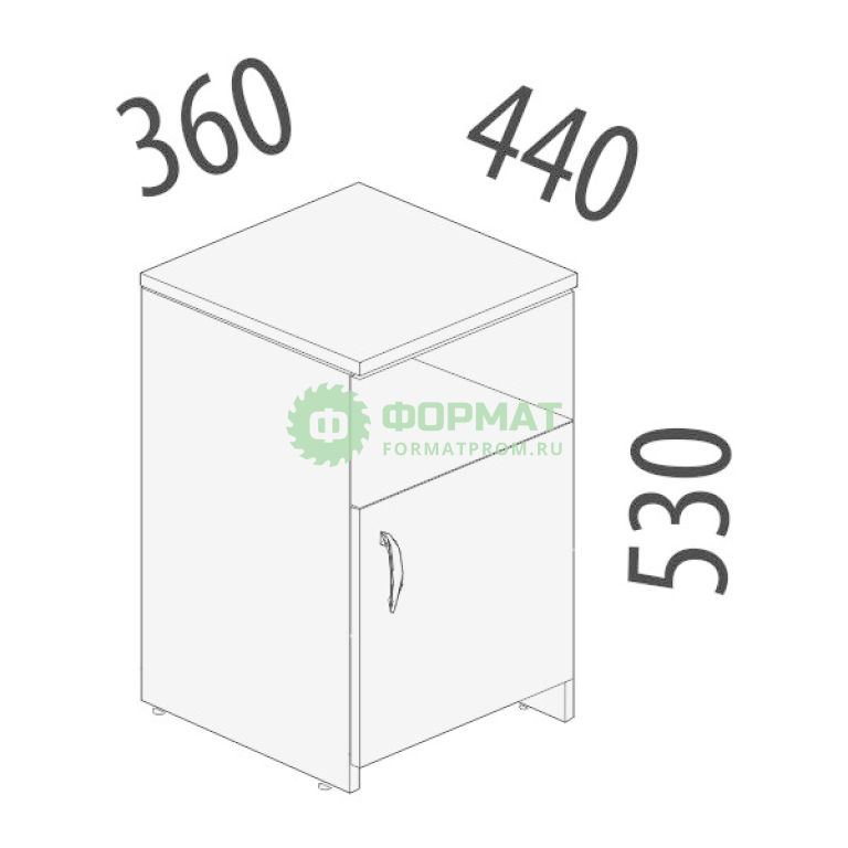 Изображение товара Тумба офисная с дверью Альфа 63.44