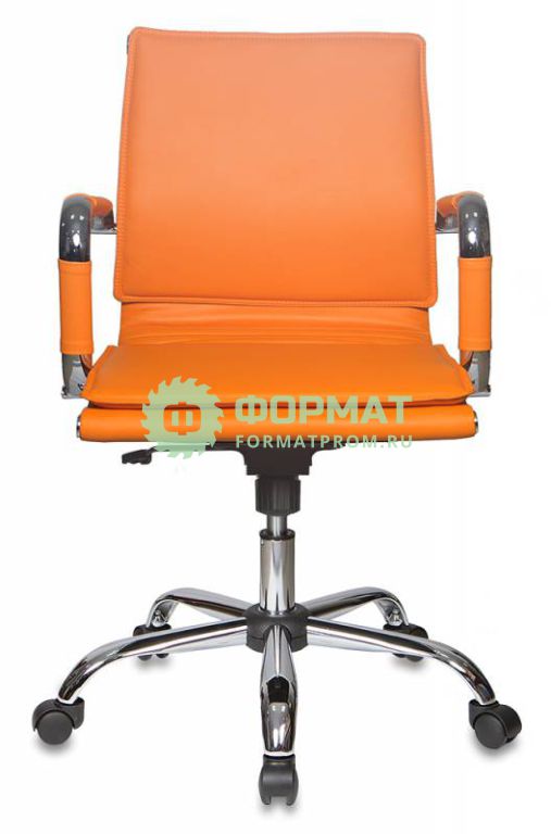 Изображение товара Кресло руководителя Бюрократ CH-993-Low/orange низкая спинка оранжевый искусственная кожа крестовина хромированная