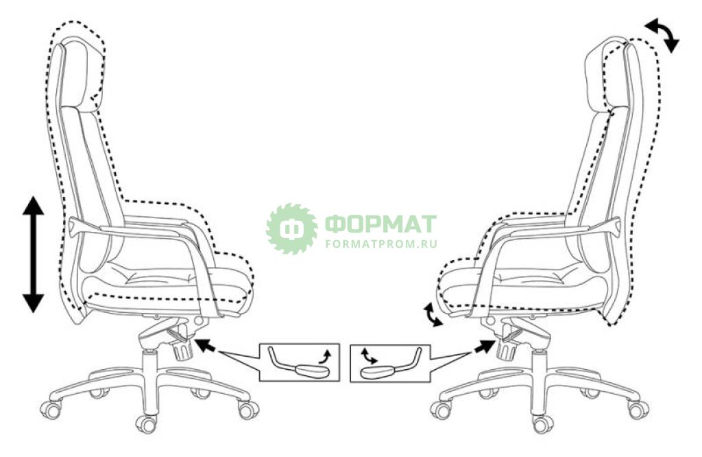 Изображение товара Кресло руководителя Бюрократ _DAO/WHITE белый кожа крестовина алюминий