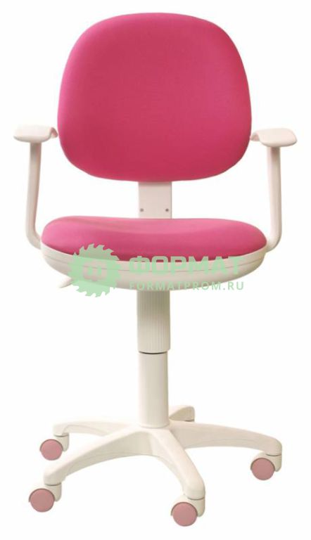 Изображение товара Кресло Бюрократ CH-W356AXSN/15-55 розовый 15-55 колеса белый/розовый (пластик белый)