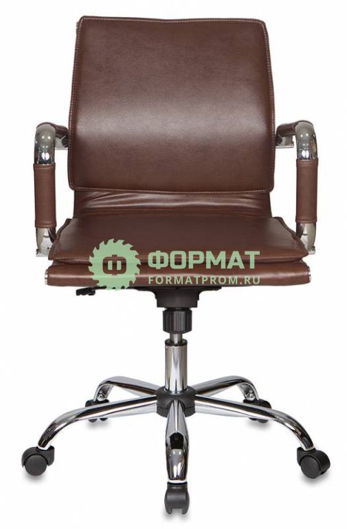 Изображение товара Кресло руководителя Бюрократ CH-993-Low/Brown низкая спинка коричневый искусственная кожа крестовина хромированная