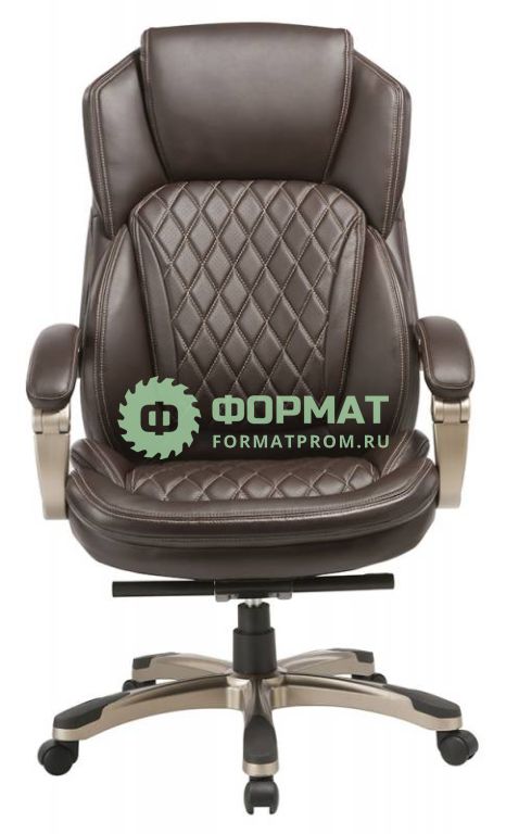 Изображение товара Кресло руководителя Бюрократ T-9915/BROWN коричневый рец.кожа/кожзам (пластик золото)