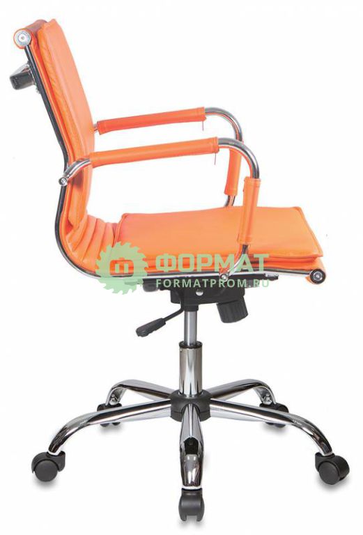 Изображение товара Кресло руководителя Бюрократ CH-993-Low/orange низкая спинка оранжевый искусственная кожа крестовина хромированная
