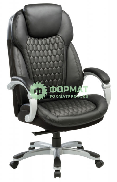 Изображение товара Кресло руководителя Бюрократ T-9917/BLACK черный рец.кожа/кожзам (пластик серебро)