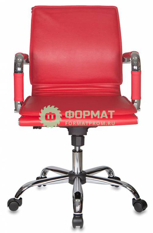 Изображение товара Кресло руководителя Бюрократ CH-993-Low/Red низкая спинка красный искусственная кожа крестовина хромированная