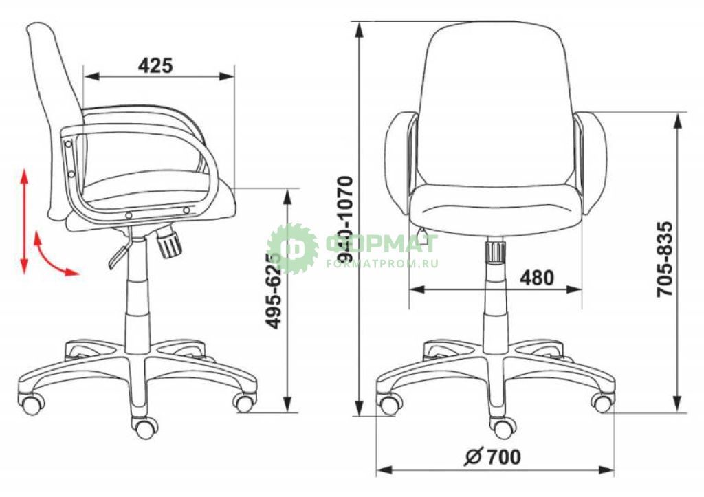 Изображение товара Кресло Бюрократ CH-808-LOW/GREY низкая спинка серый 10-128