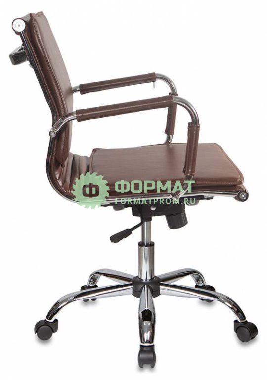 Изображение товара Кресло руководителя Бюрократ CH-993-Low/Brown низкая спинка коричневый искусственная кожа крестовина хромированная