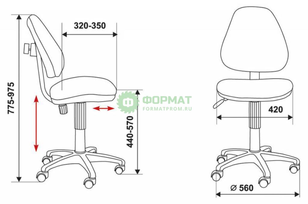Изображение товара Кресло детское Бюрократ KD-4/R красный божьи коровки LB-Red