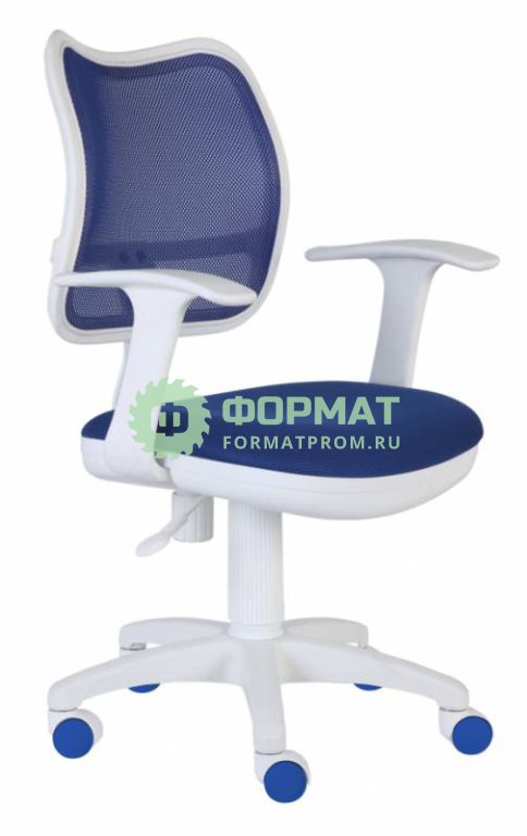 Изображение товара Кресло Бюрократ CH-W797/BL/TW-10 спинка сетка синий сиденье синий TW-10 колеса белый/синий (пластик белый)