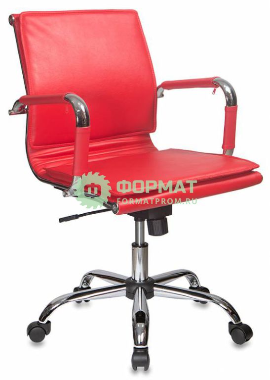 Изображение товара Кресло руководителя Бюрократ CH-993-Low/Red низкая спинка красный искусственная кожа крестовина хромированная