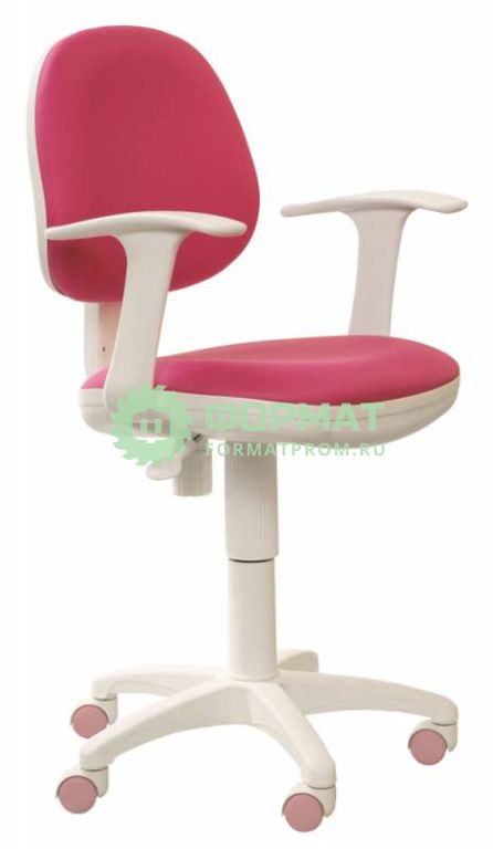 Изображение товара Кресло Бюрократ CH-W356AXSN/15-55 розовый 15-55 колеса белый/розовый (пластик белый)