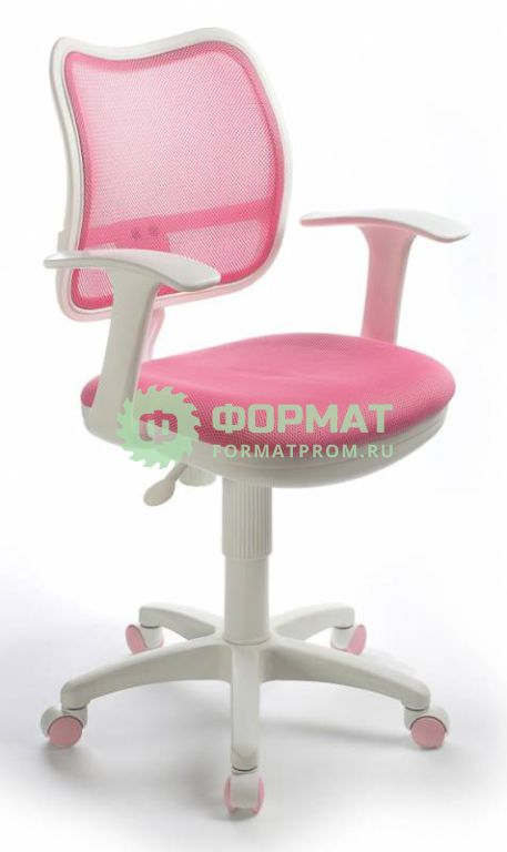 Изображение товара Кресло Бюрократ CH-W797/PK/TW-13A спинка сетка розовый сиденье розовый TW-13A колеса белый/розовый (пластик белый)