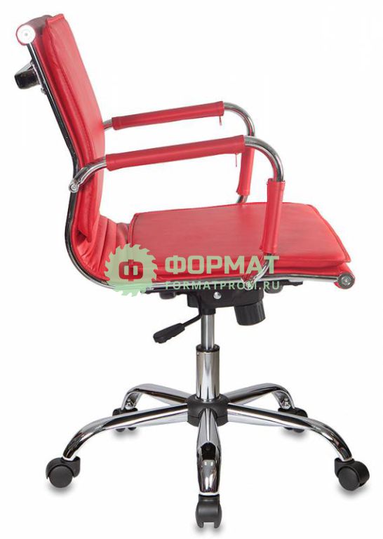 Изображение товара Кресло руководителя Бюрократ CH-993-Low/Red низкая спинка красный искусственная кожа крестовина хромированная