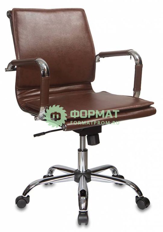 Изображение товара Кресло руководителя Бюрократ CH-993-Low/Brown низкая спинка коричневый искусственная кожа крестовина хромированная