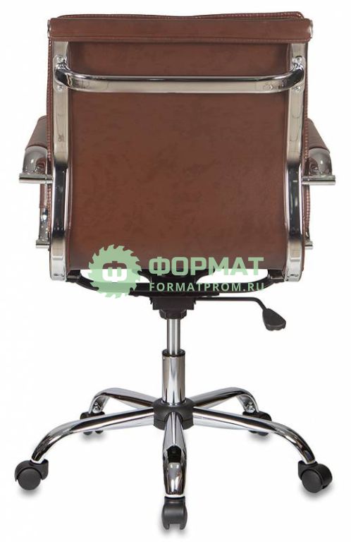 Изображение товара Кресло руководителя Бюрократ CH-993-Low/Brown низкая спинка коричневый искусственная кожа крестовина хромированная